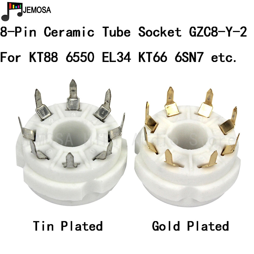 10 Uds tubo de cerámica, montaje PCB 8 pines electrón tubo de asiento para KT66 KT88 6SL7 6SN7 6CA7 EL34 GZ34 tubo de vacío