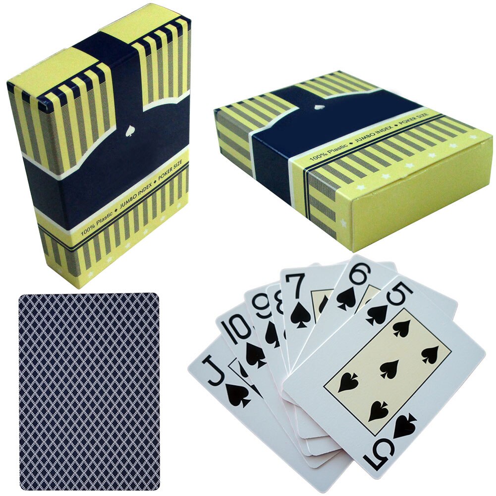 PVC Plastic Playing Card Family Game Poker Cards Waterproof Polish Poker Board Games NSV775: Black