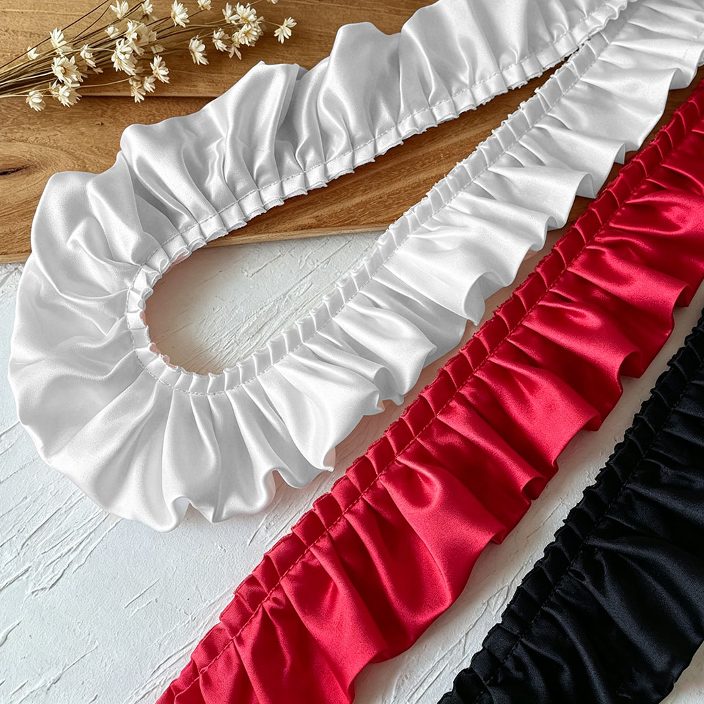 (1 Meter/Rolle) 5,5cm Doppellagige Spitzenrüsche Prinzessinnenrock-Accessoire Handgefertigtes DIY Komfortabler Stoff