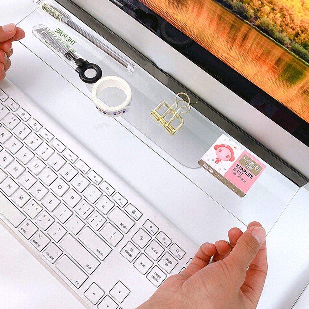 1PC Acrylic Monitor Message Memo Board For Sticky Notes Tabs Phones PC Screen Computer Monitors Side Panel Planner Ofice Holder