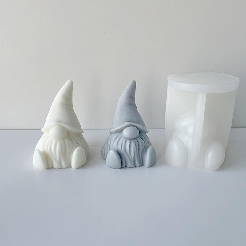 DIY Candle Silicone Mold 3D Gnome Christmas Handmade Gypsum Soap Cement Resin Molds Festival Xmas Candle Making Supplies