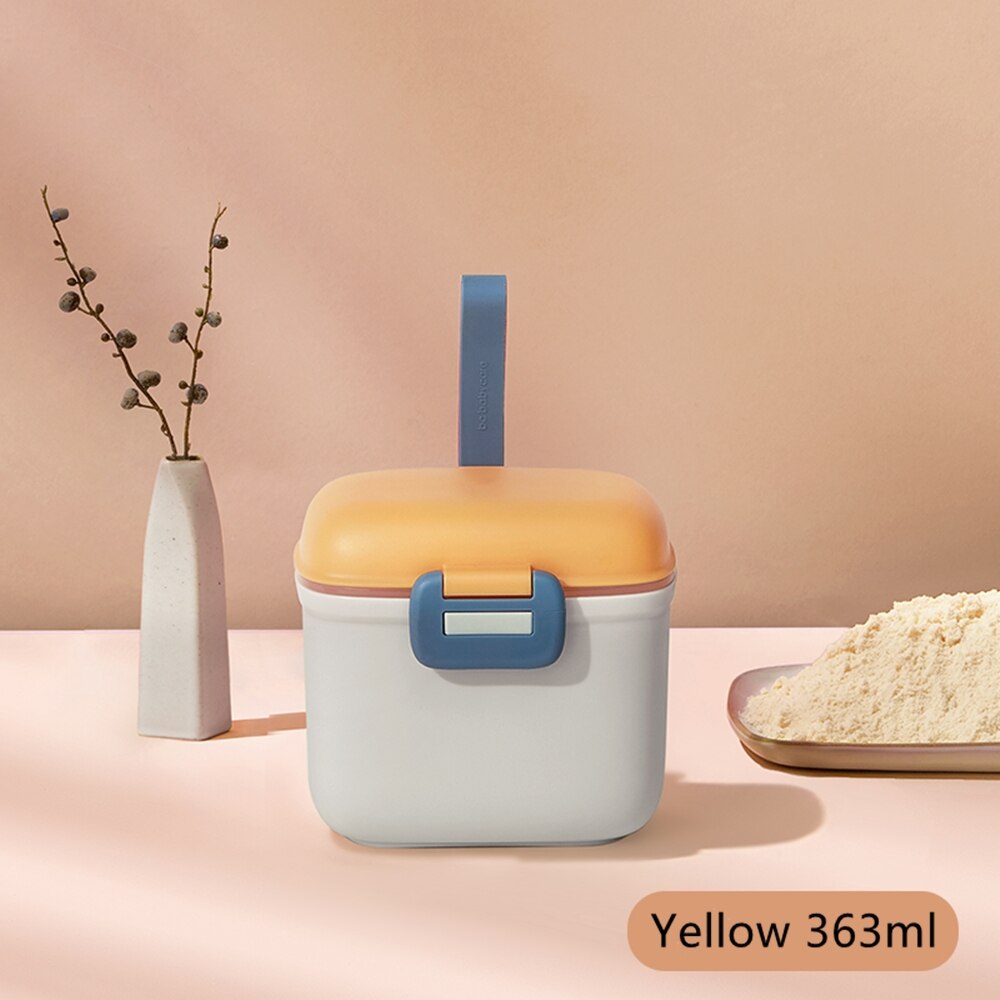 BC Babycare-caja de leche en polvo para bebé, botella de cuchara, dispensador portátil de fórmula de leche en polvo, contenedor de alimentos, caja de aperitivos: Yellow 363ml