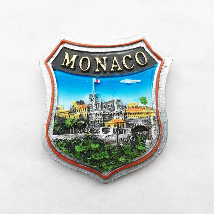 Europæisk monaco gammelt slot palads vartegn arkitektonisk turisme souvenirs monte cario harpiks dekorative magneter ideer