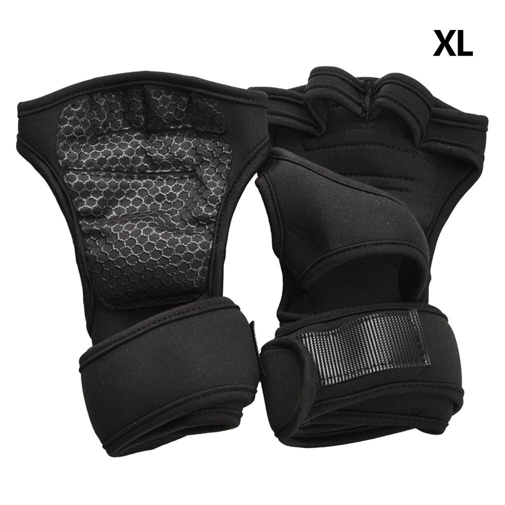 Weight Lifting Training Gloves For Women Men Fitness Sports Body Building Gymnastics Grips Gymnastics Hand Wrist ProtectorGloves: B-black XL