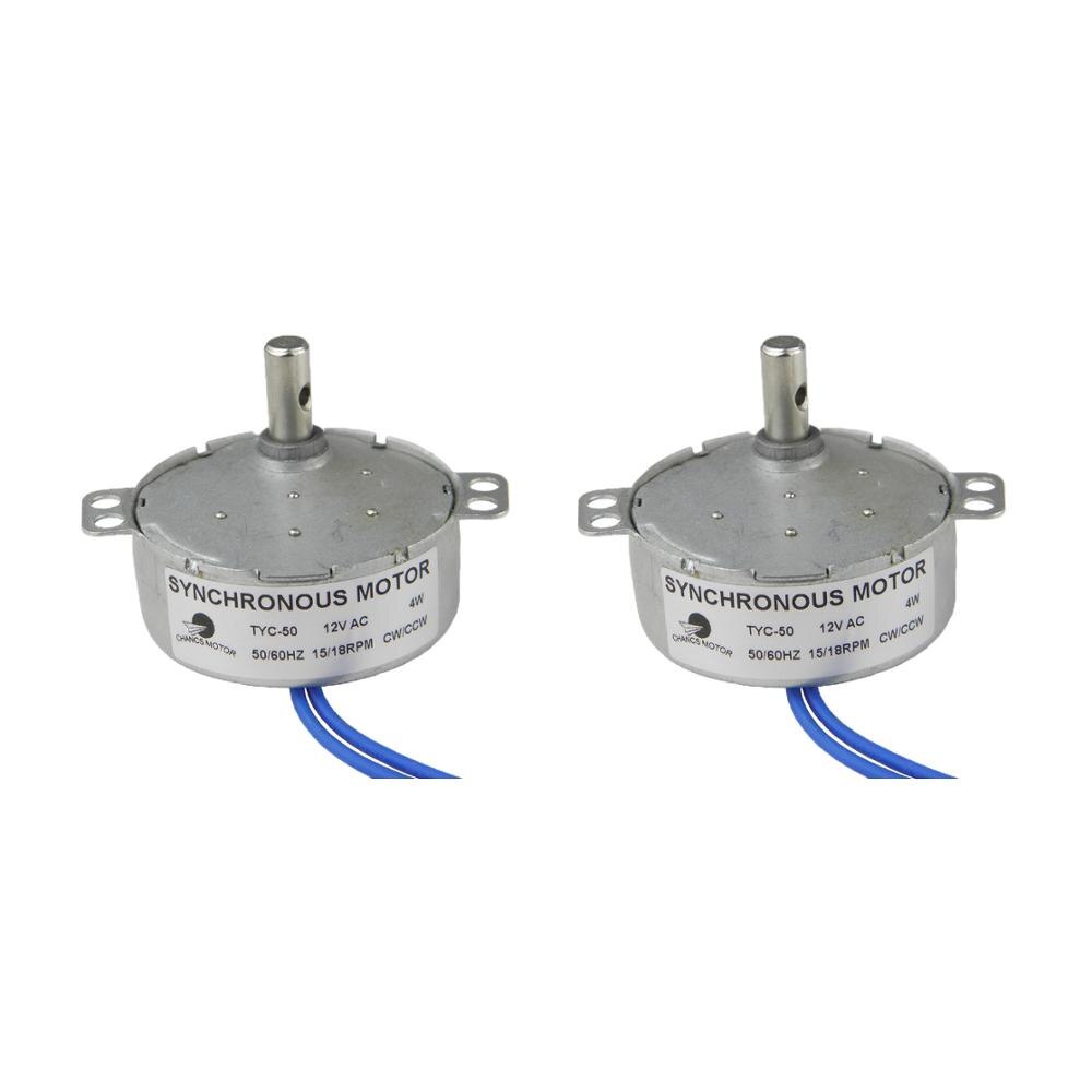 Chancs 2 stk dreieskive motor synkron motor tyc -50 12v ac 15-18 rpm cw / ccw lav hastighet elmotor