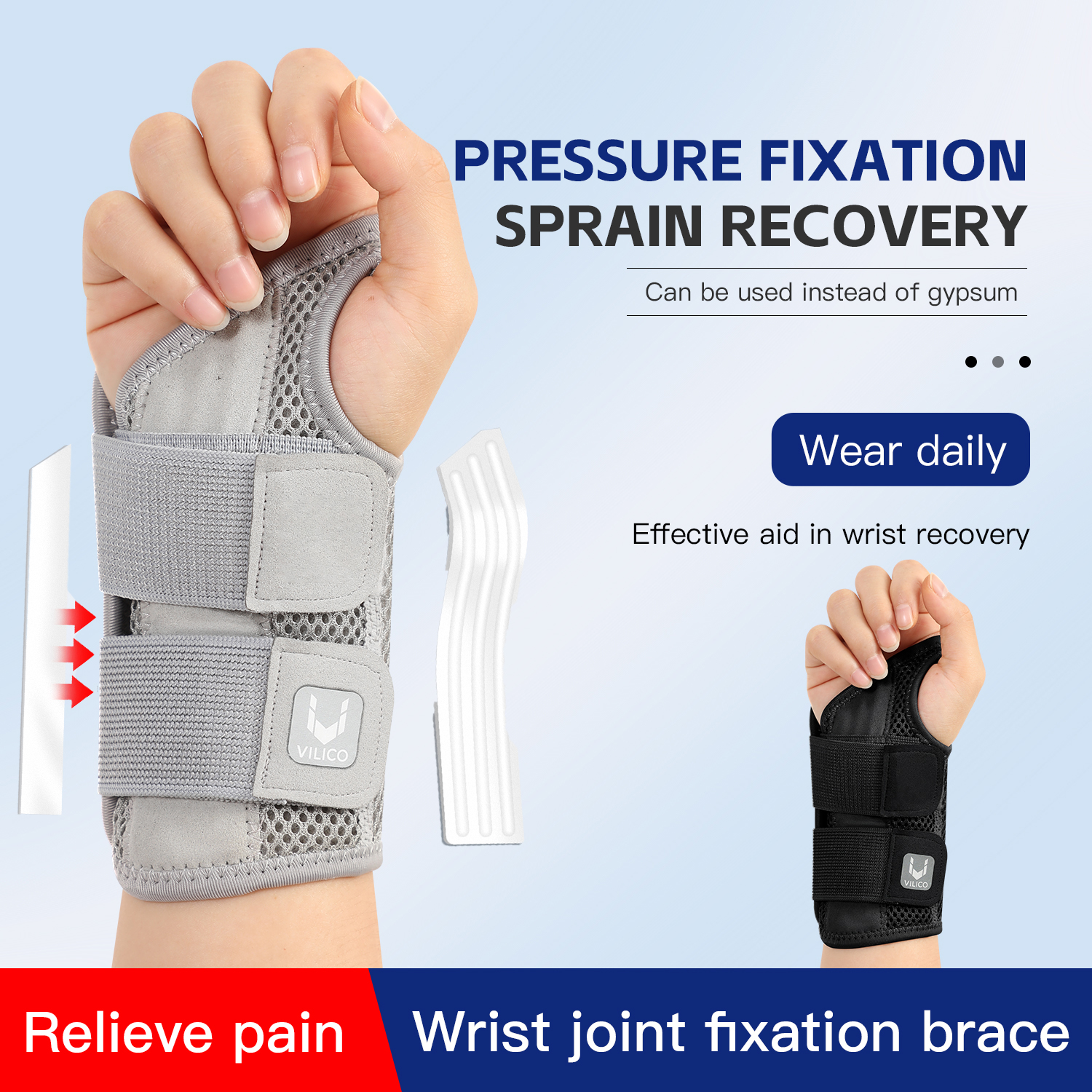 2PC Finger Joint Pain Tendon Sheath Adjustable Dual Strap Wrist Guard with Thin Thumb Strain Protection Strap Wrist Guard
