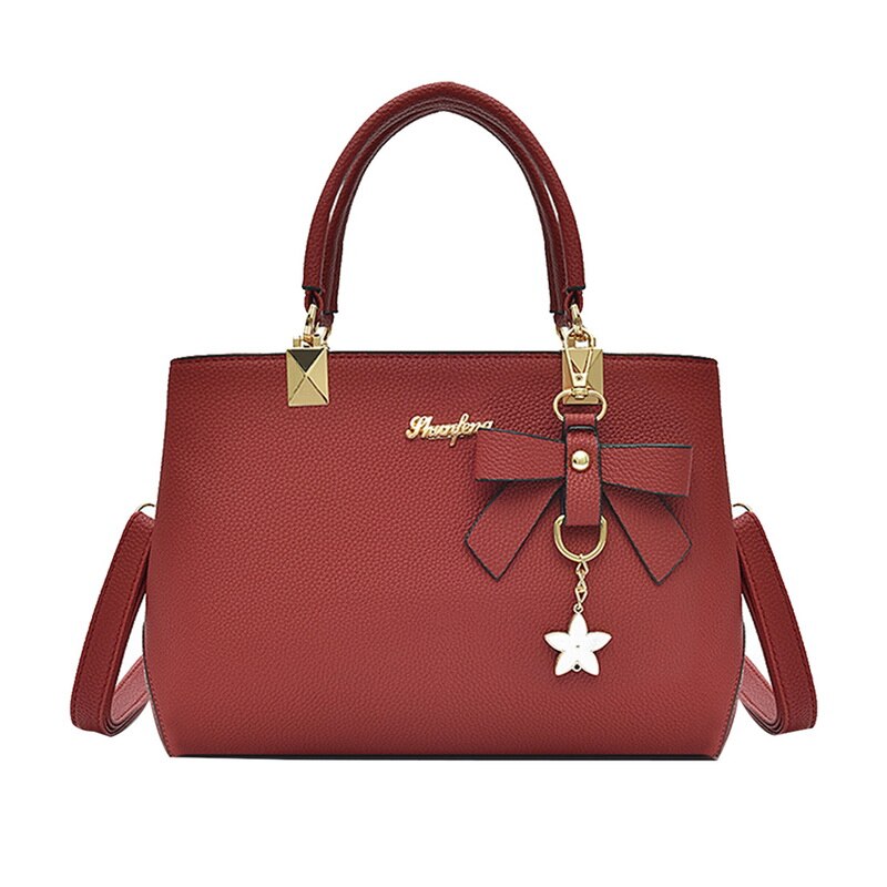 Shujin Mode Schoudertas Vrouwen Luxe Handtassen Vrouwen Zakken Pruim Boog Zoete Messenger Crossbody Tas Voor Vrouwen: red