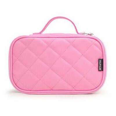 Soomile kupplungen kosmetik taschen frauen nylon make-up Veranstalter Reise make up Lagerung Fall Schönheit neue Toiletry Tasche mit Spiegel: S pink