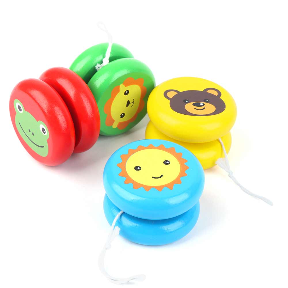 Søde dyrebilleder træ yoyo legetøj børn yo-yo yo yo legetøj til børn yoyo bold hånd-øje koordination udvikling legetøj
