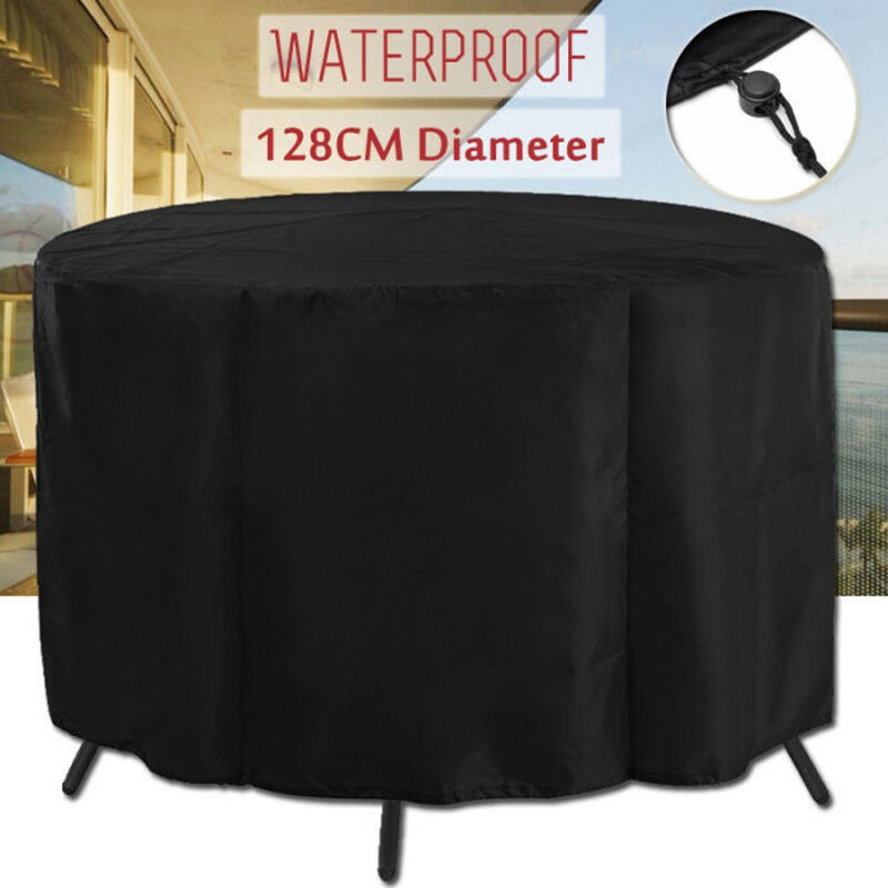 Zwart Waterdichte Outdoor Tuin Patio Meubels Tafel Ronde Cover Onderdak Tafel Anti-Dust Bescherm Tas Textiel S