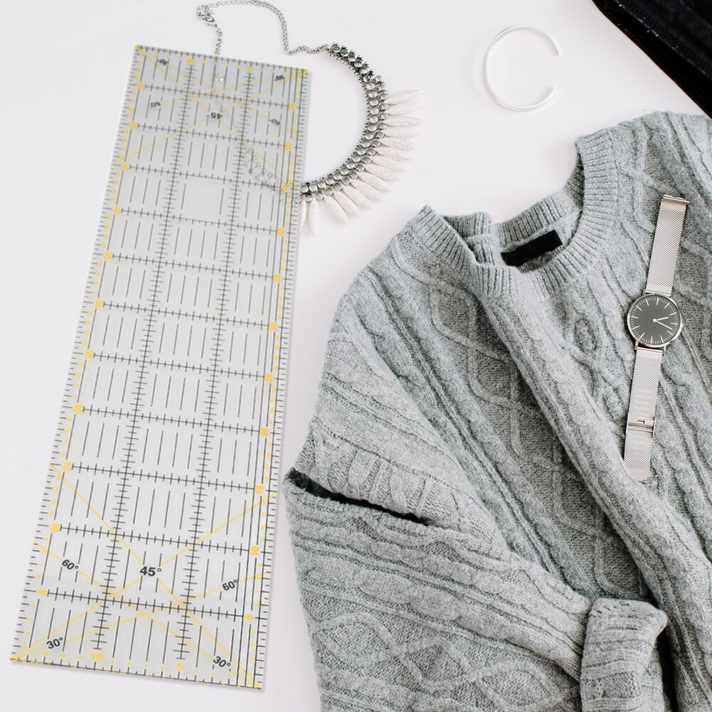 Multifunction Acrylic Drawing Ruler Set Patchwork Yardstick Stable Sewing Ruler Portable Measure Accurately Tools