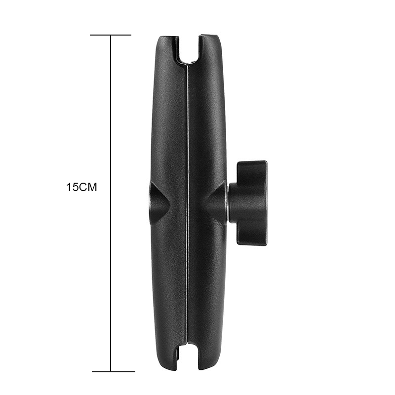 Brazo de doble enchufe de aleación de aluminio para abrazadera de montaje de soporte de cabeza de bola de 25mm/1 pulgada para brazo de extensión de cámara de motocicleta y bicicleta: Color gris