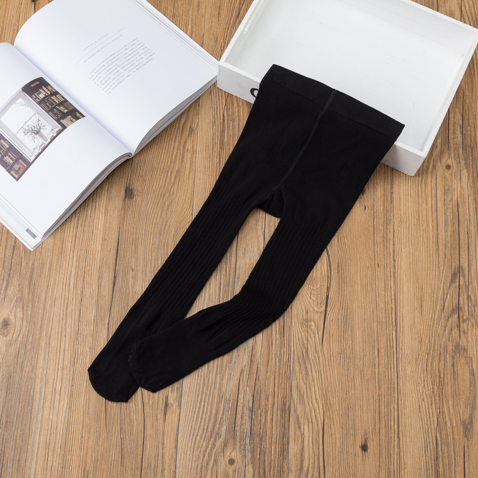 Children's leggings winter thin velvet medium-thick little feet baby cotton outer wear watermelon crotch girls pantyhose: black / XL  120-135cm