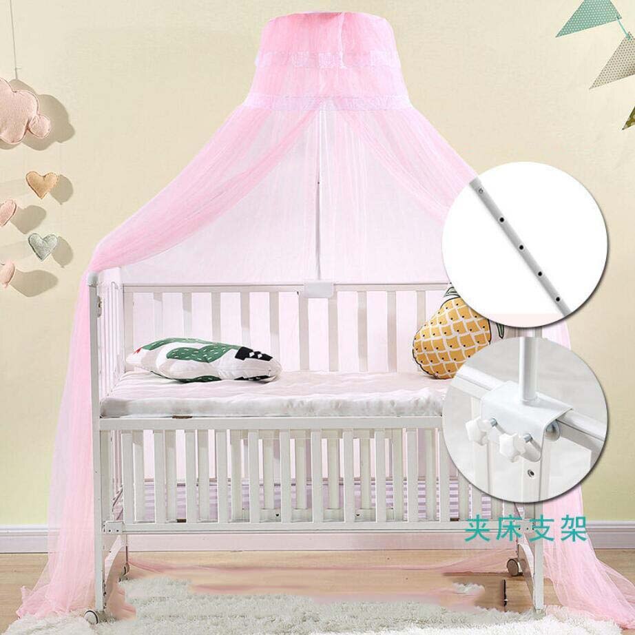 Modern Princess Style Baby Crib Mosquito Net Summer Adjustable Height Canopy Mosquito Netting Tent For Newborn Infant Room Decor: Pink-A