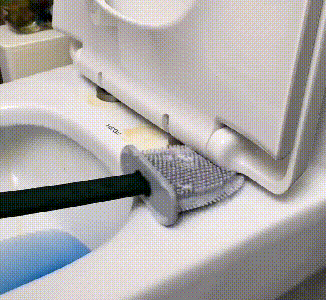 Silikone toiletbørste roterbar silikone flex toiletbørste med holder badeværelse redskaber husholdningsvask rengøringsbørste