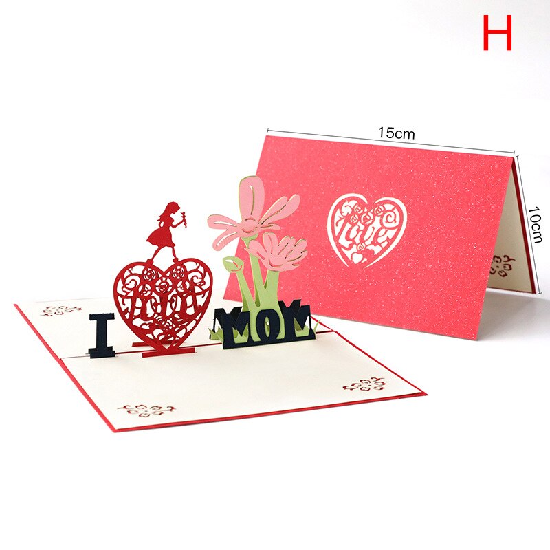 3D Mothers Day Pops Up Cards Beautiful Flowers Card Anniversary Card Thank Greeting Card For Mother F2: h
