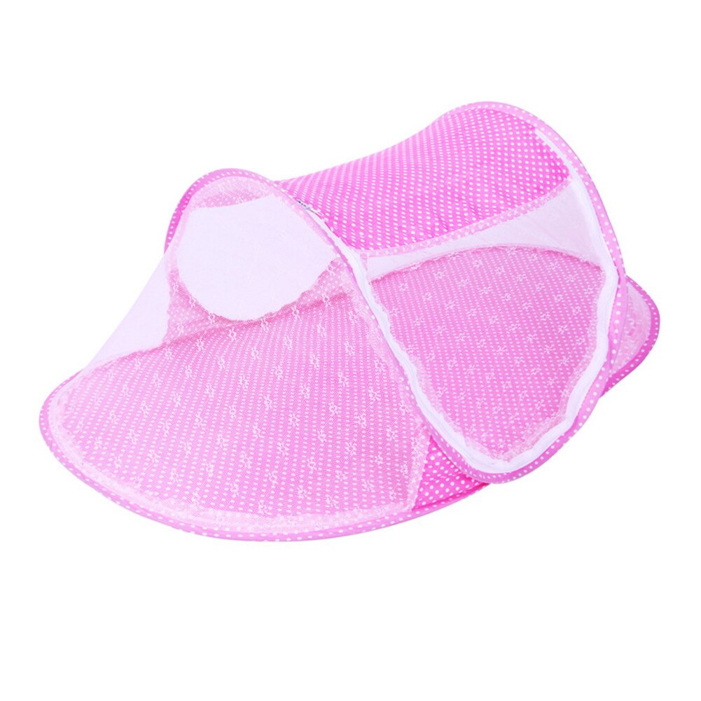 Foldable Baby Mosquito Net Tent Netting Portable for Crib Cot Bedroom Outdoor M09: pink