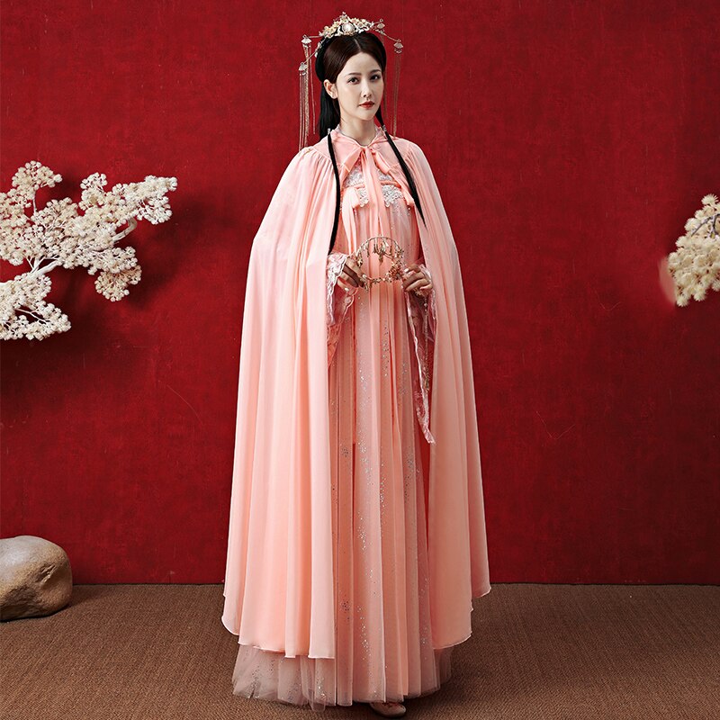 Hooded Ancient Hanfu Cape Women Han Dynasty Princess Clothing Female Chinese Fairy Dress Cloak Sunscreen Hanfu Cloak
