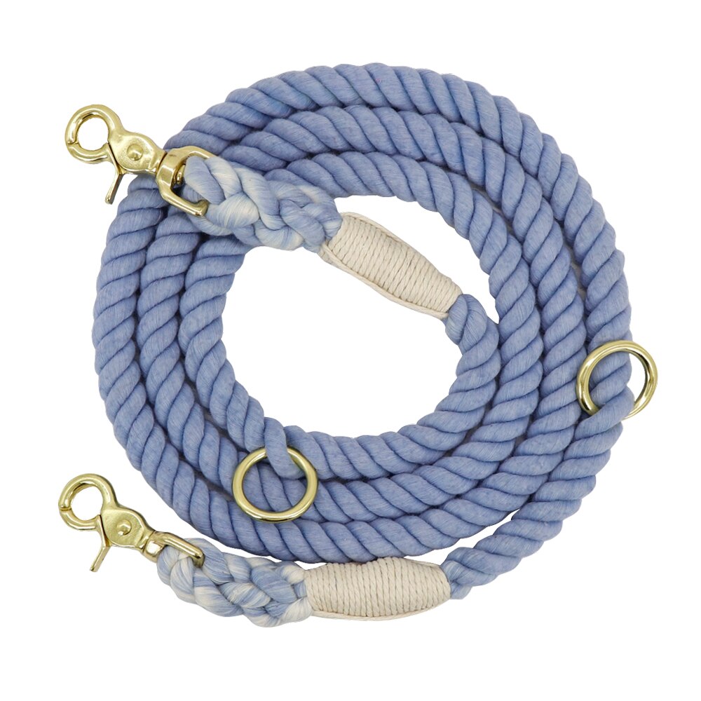 6ft Durable Nylon Dog Leash Round Cotton Dogs Lead Rope Outdoor Pet Walking Training Leads Ropes Leashes Belt: Blue