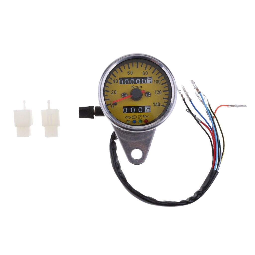 Motorbike Atv Snelheidsmeter Kilometerteller Led Achtergrondverlichting Signaal Gauge Met Iindicator