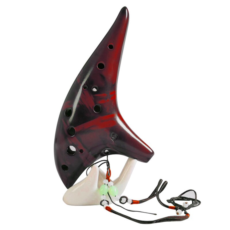 12 Holes Smoked Ocarina Submarine Style Musical Instrument Music Lover Beginner Instrument DO2: Red