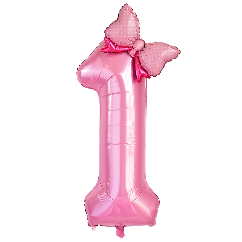 1pc grande 40 polegada número balão de folha rosa com arco 1 2 3 4 5 6 7 8 9 para crianças meninos meninas festa aniversário decorações do chuveiro do bebê: LASER