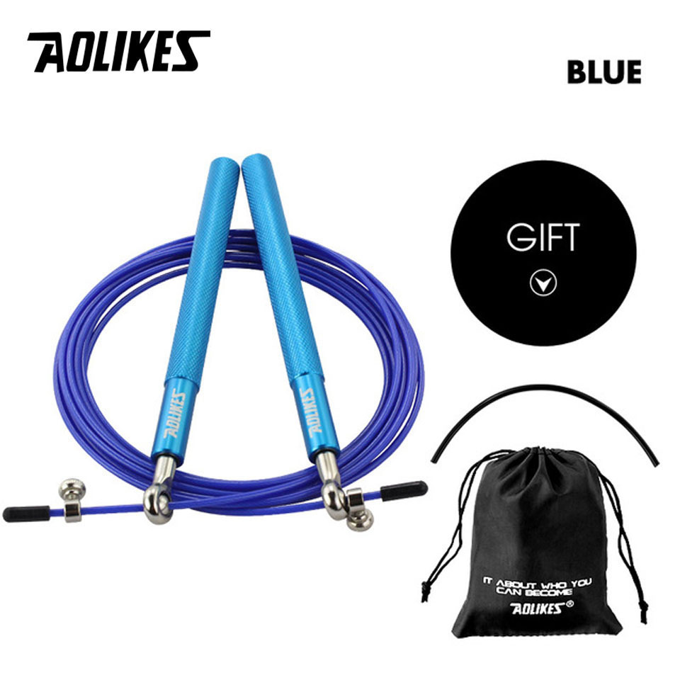 AOLIKES Crossfit Jump Rope Speed Bearing Skipping Fitness Workout Training Equipement MMA Boxing Home Exercise: green