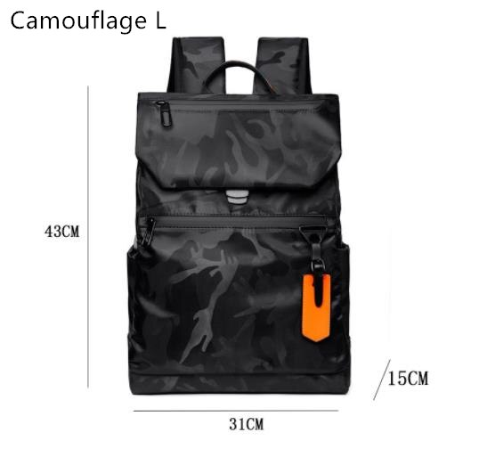 Wasserdichter nylon-laptop-rucksack für #39 , schwarz, ideal für geschäftsreisen und den urbanen stil, mit usb-ladefunktion: Tarnung l