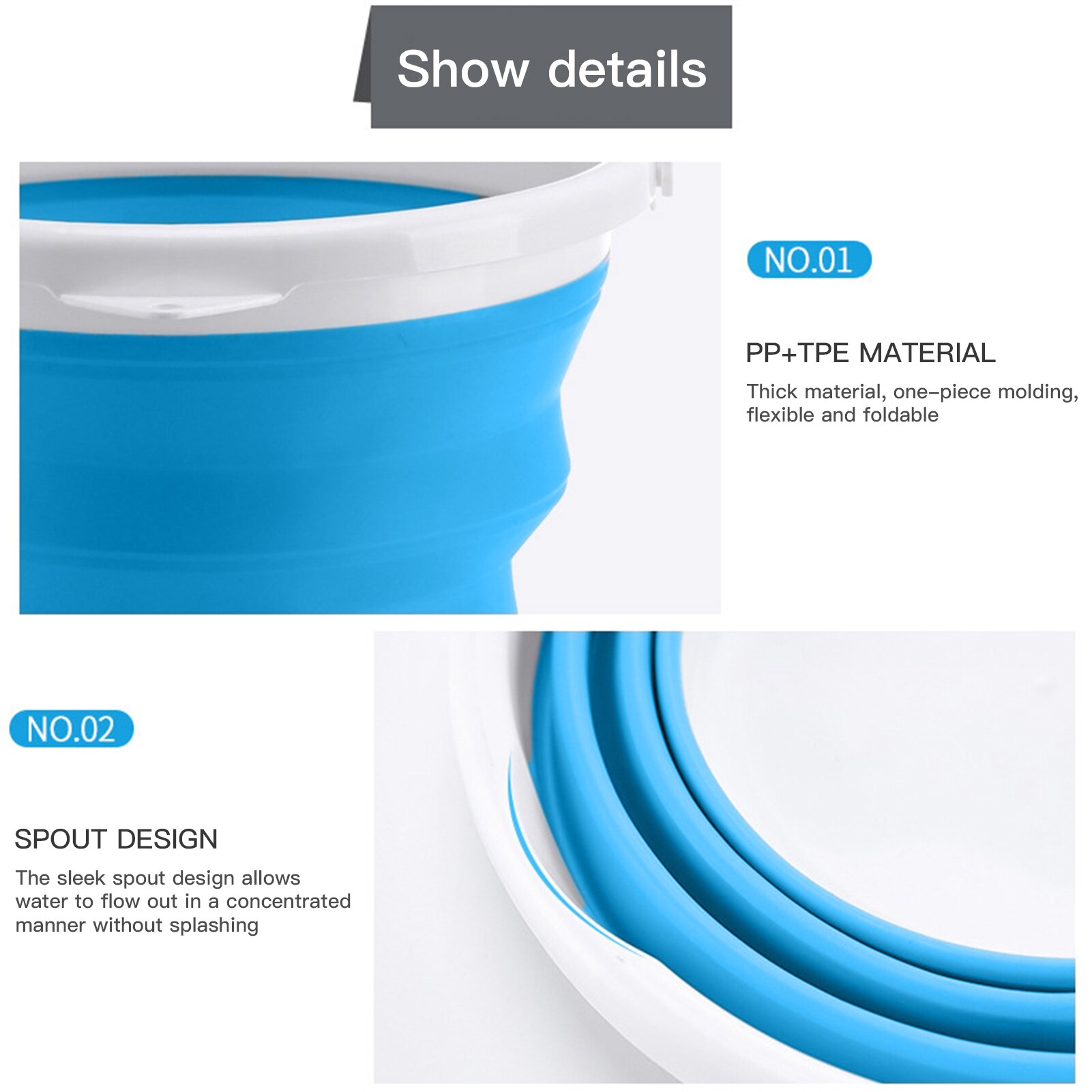 Seau pliant en plastique de 1,5 l – 10l, seau pliant pour la pêche, lavage de voiture, seau de pêche en plein air, Camping, salle de bain, outil de cuisine
