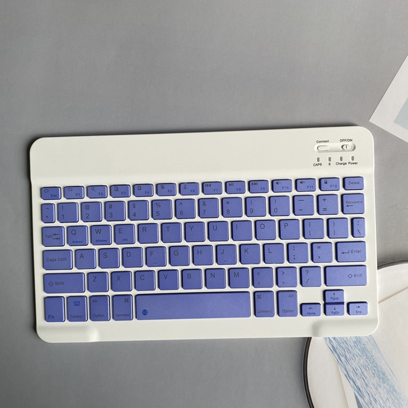 EAOR 80-key Mini Bluetooth Keyboard for iPad Tablet Rechargeable Slim Wireless Keyboard for Android iOS Windows Samsung Huawei: Purple-10 inch