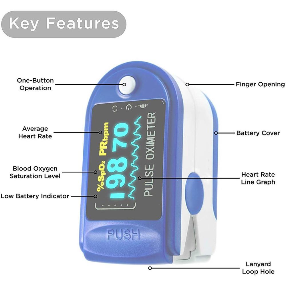 Oled blod iltmætning monitor finger klip oximeter finger klip ilt puls blod ilt saturation detektor