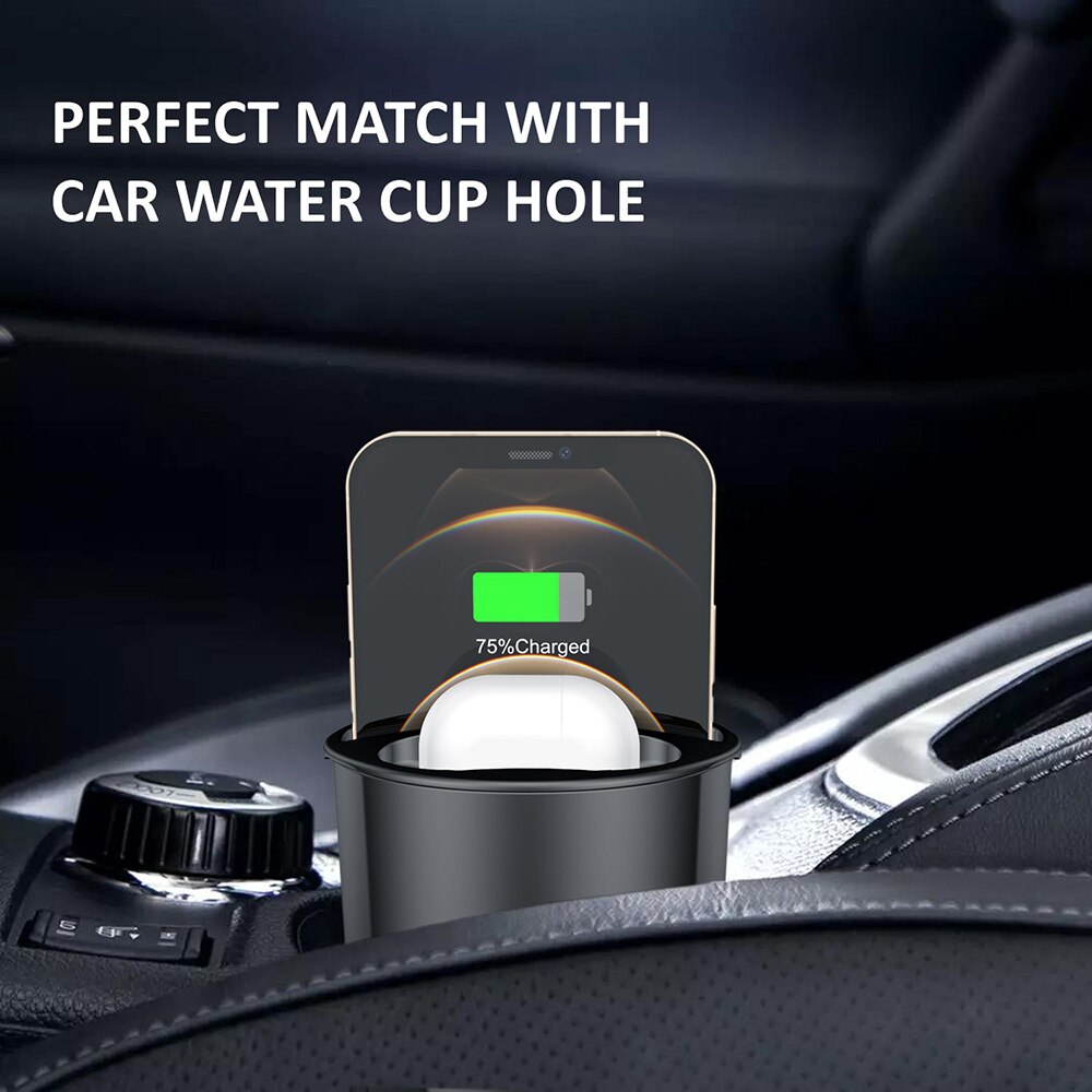 QI Fast Wireless Car Charger Cup For IPhone 12 11 Pro Max XS XR 8 Plus Wireless Charging Holder For Samsung S21 S20/Note10
