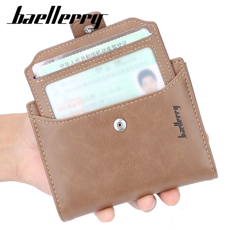 Baellery marca carteira masculina de couro dos homens carteiras bolsa curta masculino embreagem carteira titular do cartão do saco de dinheiro