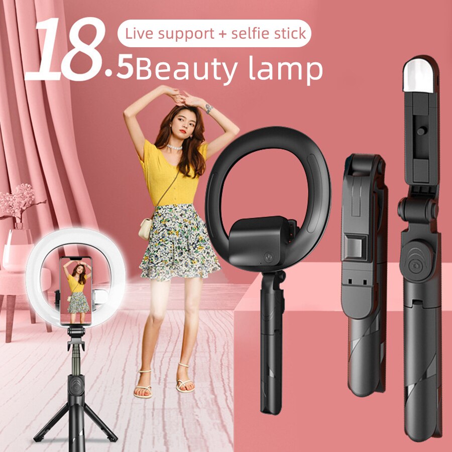 Multifunctional Bluetooth Control Selfie Fill Light Stick Mobile Phone Live with Tripod Beauty Ring Anchor Fill Light Photograph