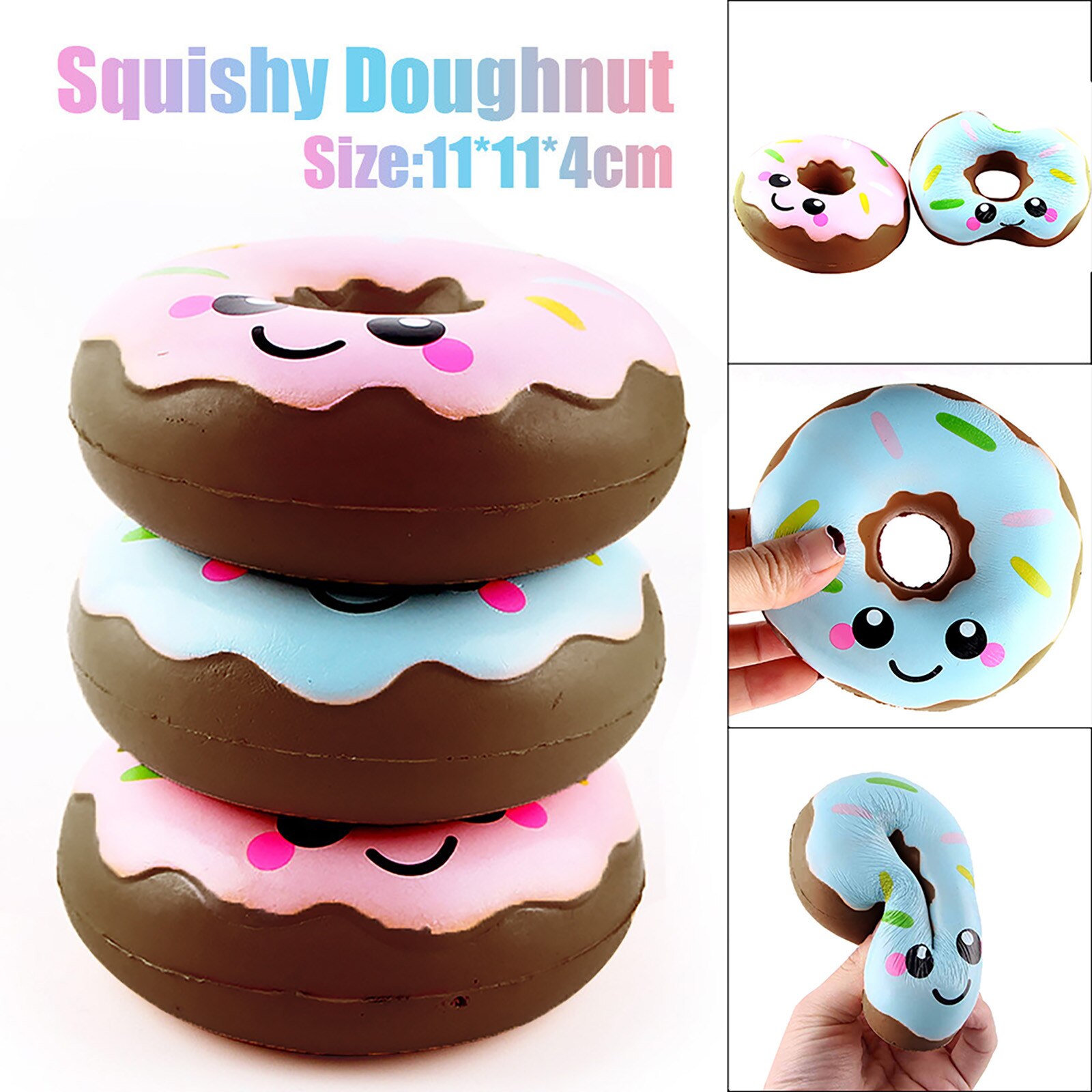 11cm Spielzeug Kawaii quetschen Kuchen Langsam steigend betonen Linderung für freundlicher SchöNe Doug hnut Creme Duft Langsam steigend Spielzeug sammlung