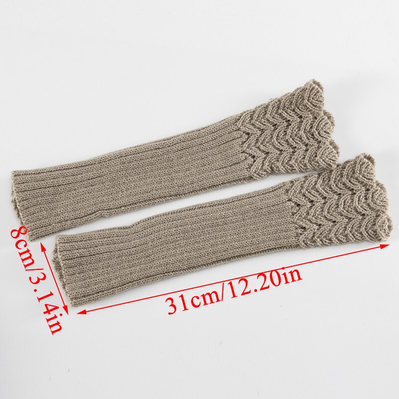 Femmes main plus hiver Gants bras Crochet tricot lisse mitaine sans doigts gant Gants Femme offre spéciale