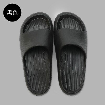 Eva lovers slider tofflor fritidsskor halkfria rutschkanor badrum sommar sandaler mjuk sula flip flops män kvinnor inomhus pu: Svart / 43