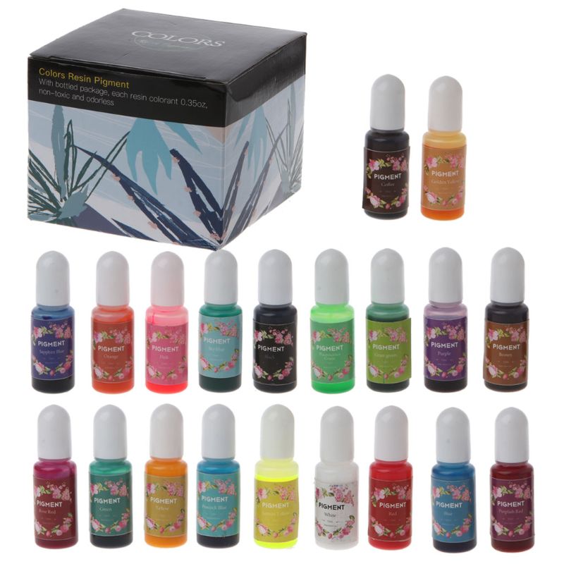 20 Colors Epoxy Resin Pigment Kit Liquid Epoxy Resin Mold Colorant Dye Resin Jewelry DIY Crafts Art Making Tools