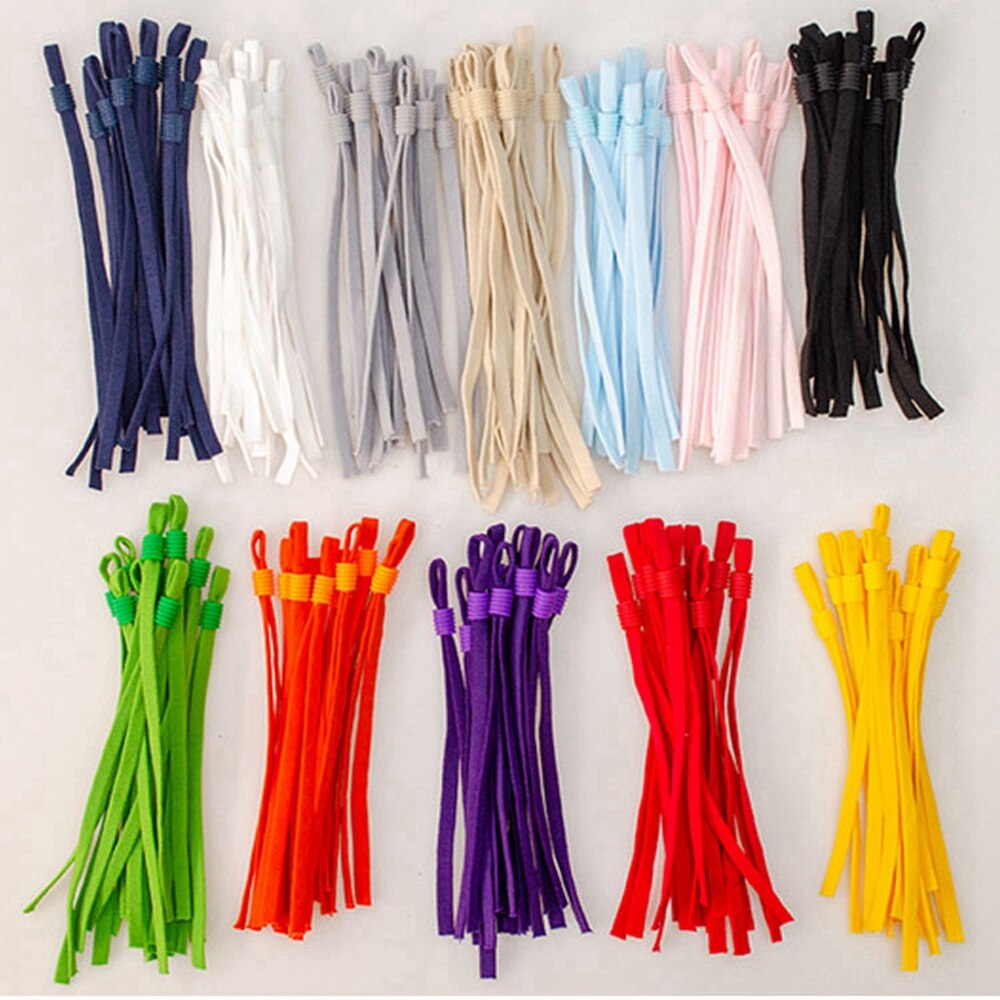 50PCS Candy Farbe Einstellbar Maske Schnalle Masken Befestigung Band Schnur Elastische Nähen Seile DIY Handwerk Mund Masken Schal Seil string