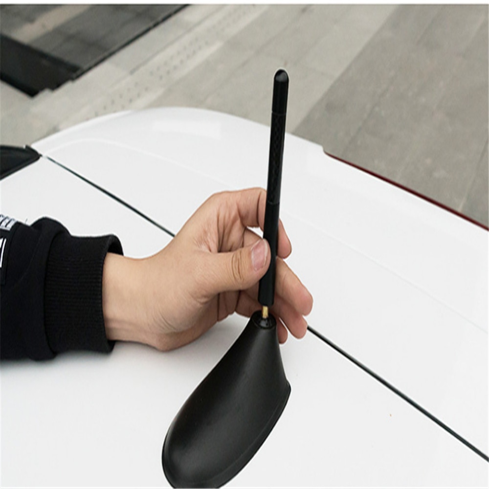 8cm Mini Car Antennas Universal Carbon Fiber FM Short Antenna Aerials For Ford Focus 2 3 Carbon Fiber Antenna Accessories