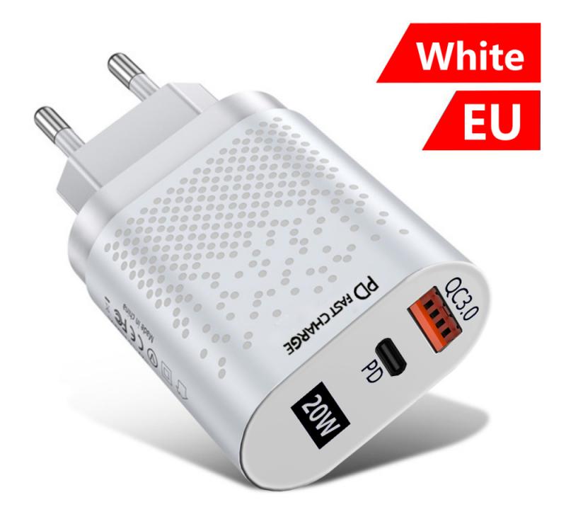 EU UNS UK Stecker PD20W Schnelle Lade Handy Ladegerät Quick Charge QC 3,0 Adapter Wand USB Ladegerät Für IPhone 12 Samsung Xiaomi