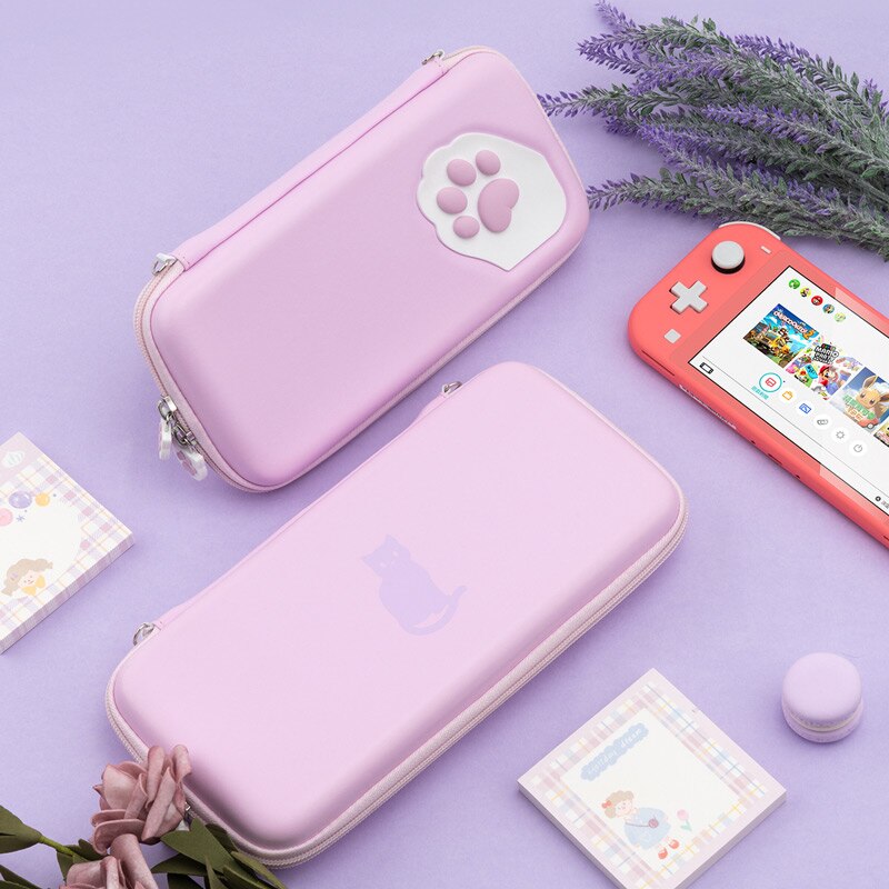 Colorful Cat Paw Switch Storage Bag Silicone Hard Cover Shell Waterproof Box NS Lite Game Case For Nintendo Switch Accessories