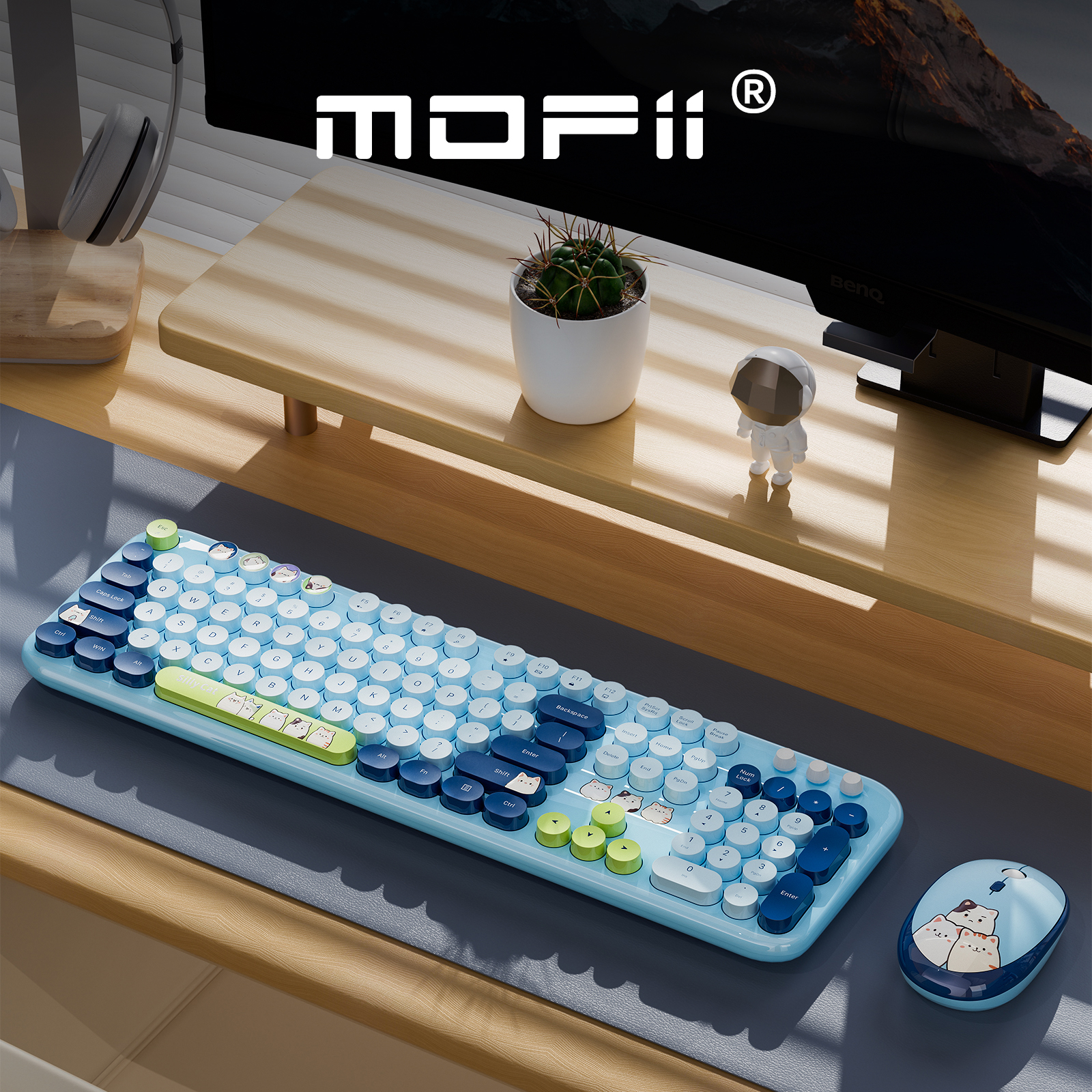 MOFII Kabelloses Tastatur- und Maus-Kombinationspaket – ultradünne Tastatur mit Ziffernblock, Computerzubehör