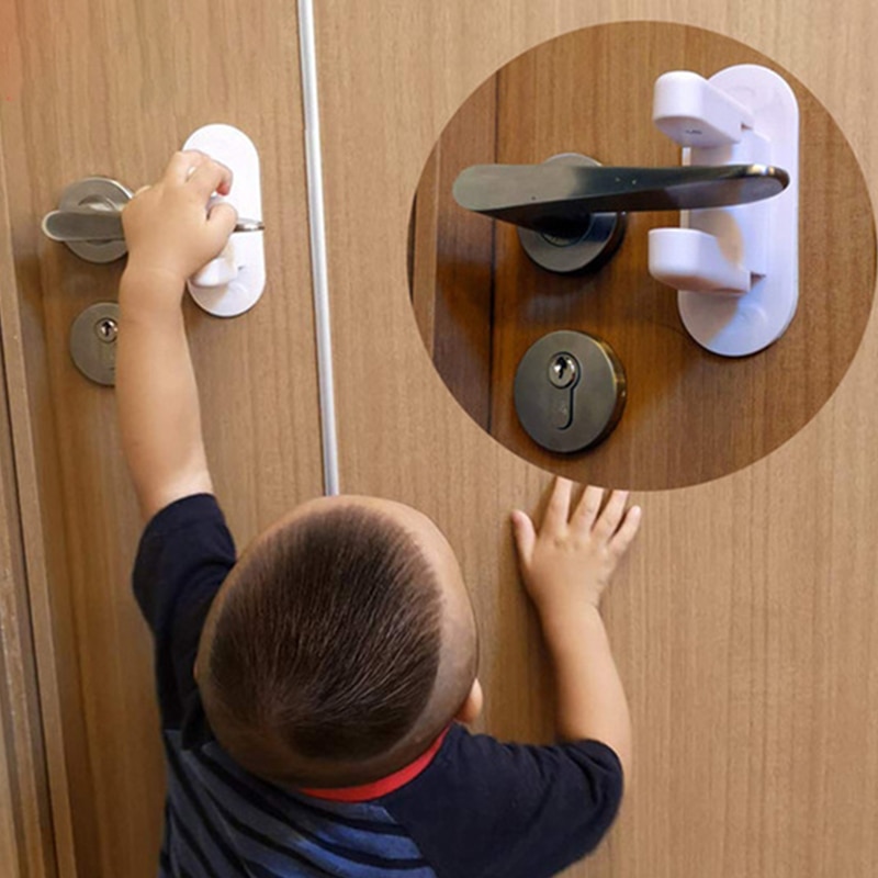 Cerradura de seguridad para bebés palanca de puerta hogar niños recién nacidos puertas de protección mango Universal adhesivo Co