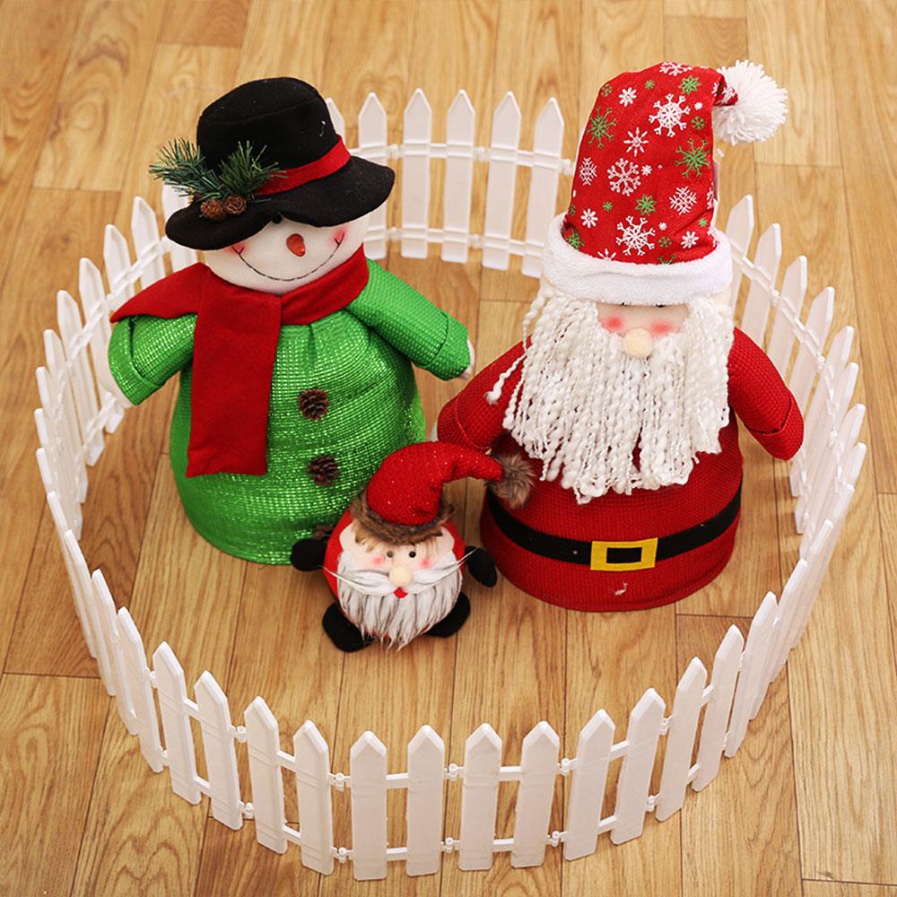 1 Pcs Christmas Decorative Fence Plastic Fence Flower Pots Lawn Festive Supplies DIY Beautiful White 17*21cm Enclosure