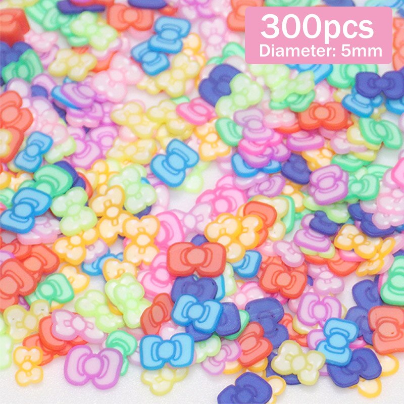 300 stk fargerike polymer leire hjem dekor dekorasjoner til utsmykninger negle blomst håndverk klistremerker kunst flatback scrapbooking: Sløyfe
