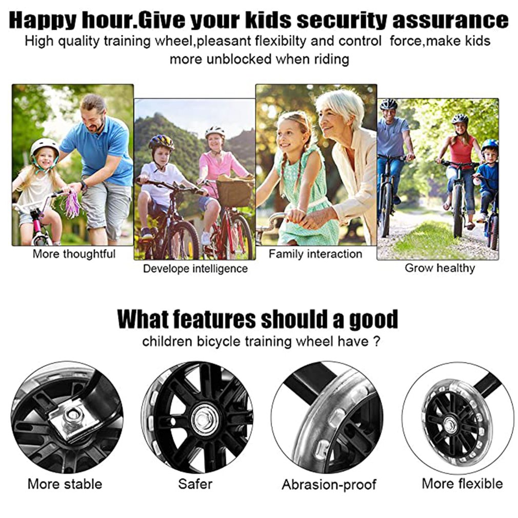 1 Pair 12-20" Children Bicycle Training Wheels Bicycle stabilisers Kids Bike Training Wheel Kids Bike Side Wheel Cycling parts