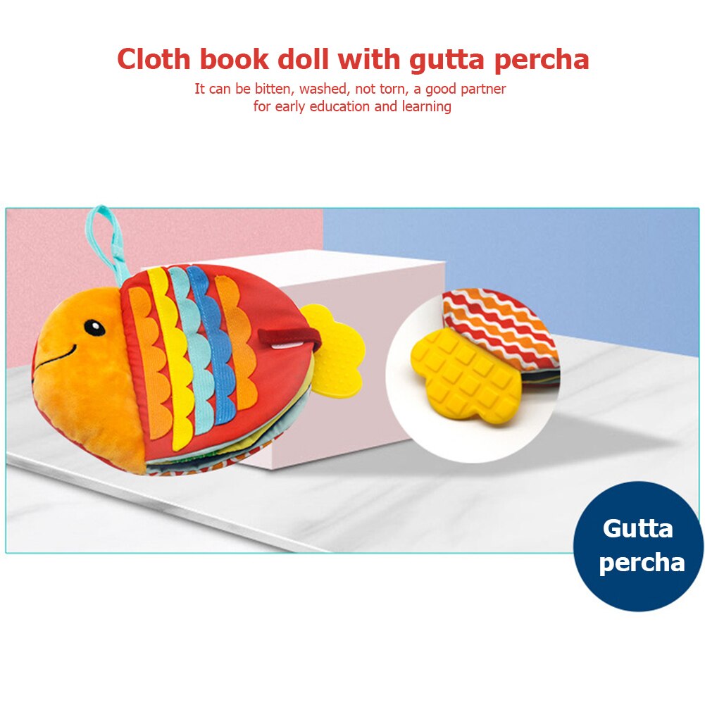Puzzle Baby Early Educational Toy Cartoon Fish Cloth Book Baby Soft Educational Learning Toys Rattles Soothing Toy