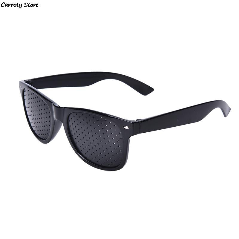Black Unisex Vision Care Pin Hole Eyeglasses Glasses Eye Exercise Eyesight Improve Plastic And Inexpensive