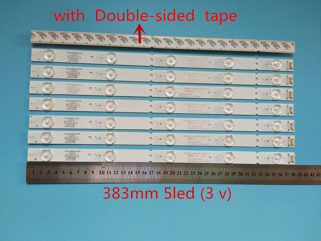 Kit 8 PCS 5LED 380mm LED Backlight stirp for 40E6000 40E3000 40E3500 40E3500 5832-W40000-2P00 5800-W40000-3P00 2P00 1P00